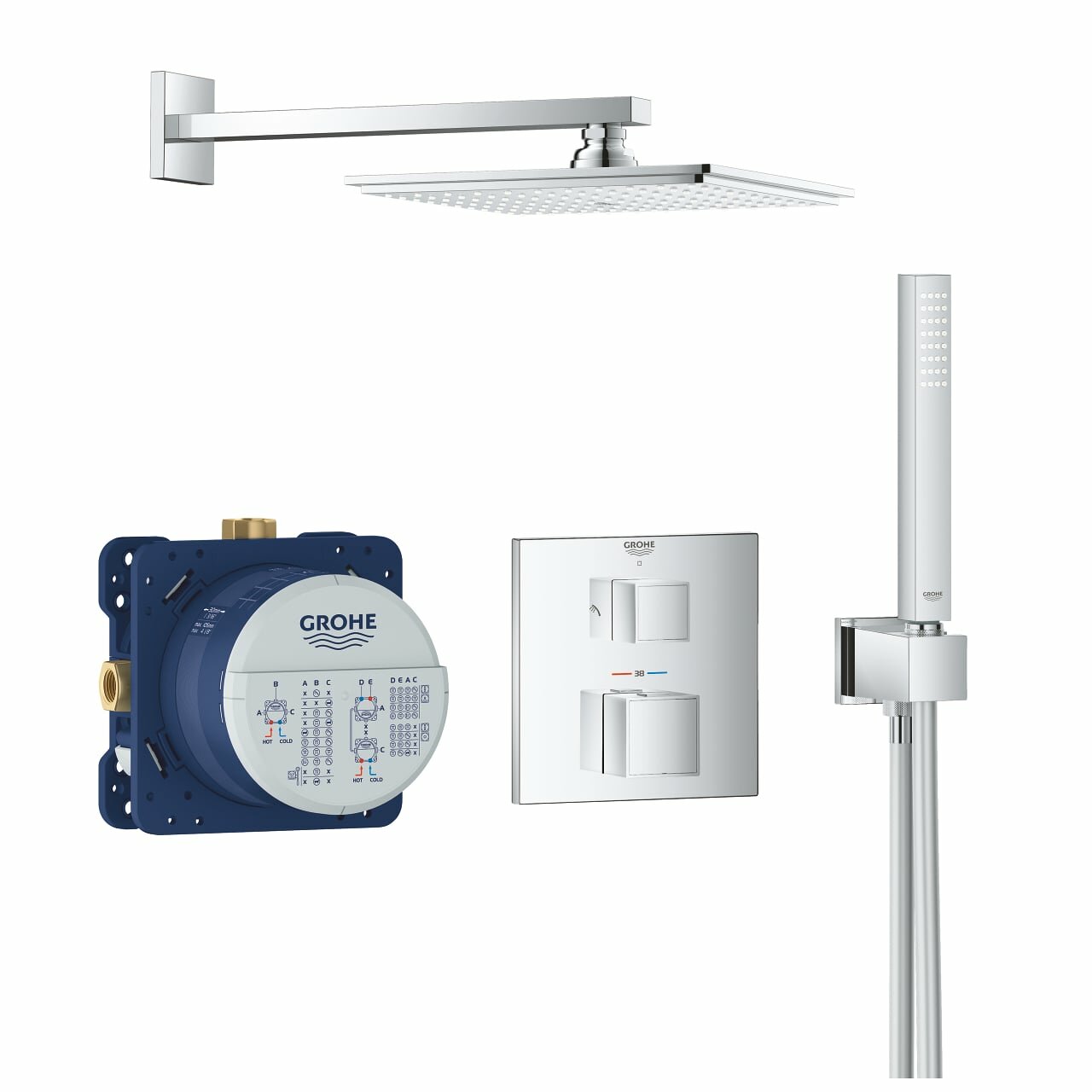 Набор для комплектации душа с Rainshower Allure GROHE Grohtherm Cube 230 34741000