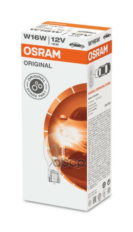 Лампа Накаливания W16w W2.1x9.5d 12v 16w 1 Шт. Osram арт. 921