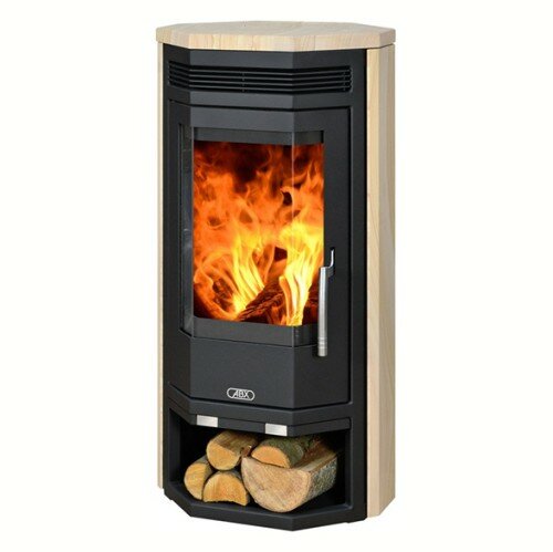 фото ABX Печь-камин ABX Baltik 4(Черная сталь / бразильский песчанник)