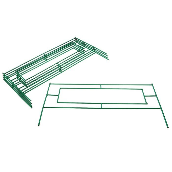 Ограждение декоративное, 55 × 500 см, 5 секций, металл, зелёное, «Газонный» - фотография № 1