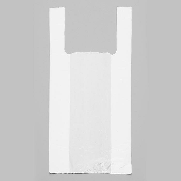 Пакет "Белый", полиэтиленовый, майка, 28 х 50 см, 12 мкм (100 шт)