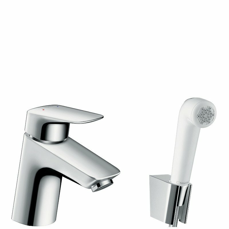 Смеситель HansGrohe Смеситель для раковины HansGrohe 70 HG Logis с гигиеническим душем шланг 160 мм