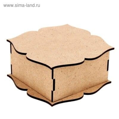 фото Шкатулка из МДФ для декора "Квадрат" (набор 7 деталей)12,5x12,5x5 см, коробка 10x10x5 см 1109403