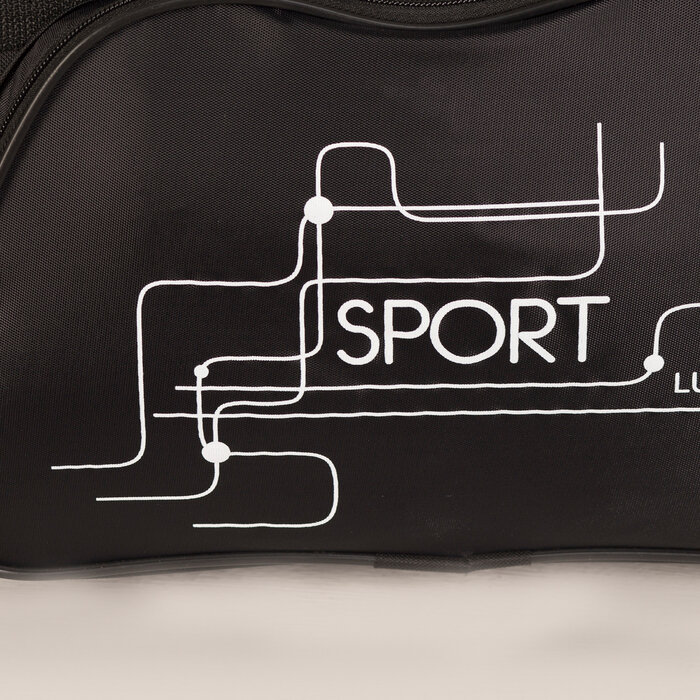 Сумка спортивная, 3 отдела на молнии, наружный карман, длинный ремень, цвет чёрный - фотография № 3