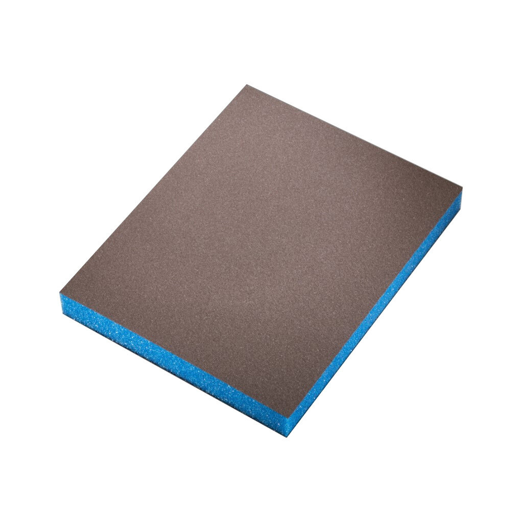 Двусторонняя абразивная губка SIASPONGE. Ultrafine - P1000/ ручная шлифмашинка / наждачная бумага / для дерева металла пластика / синяя 1 шт.