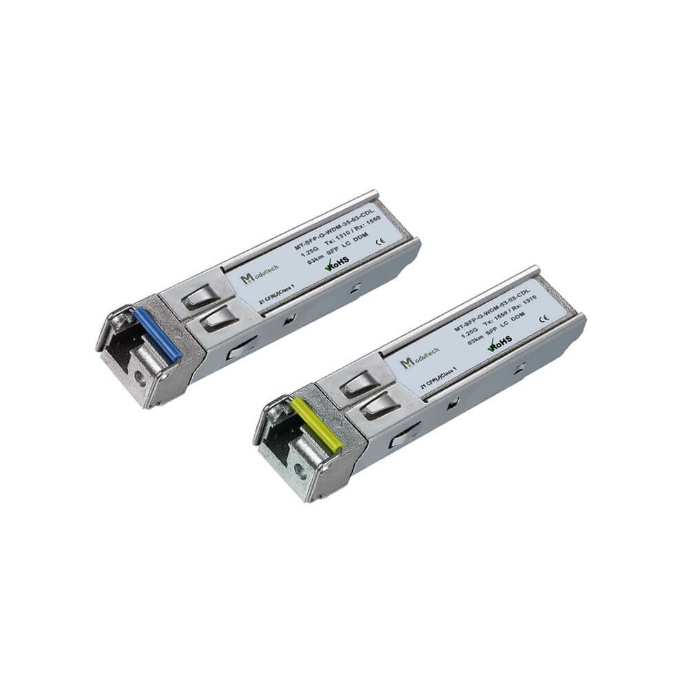 Комплект SFP WDM 1,25 Гбит/с, 3 км, 1310 | 1550 нм, LC, SMF, DDM