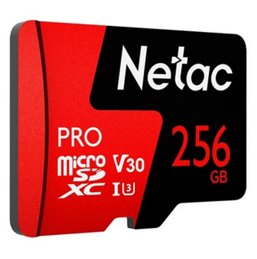 Карта памяти MicroSDXC 256GB Netac P500 Extreme Pro UHS-I1 A1 V30 (100Mb/s) (NT02P500PRO-256G-R)