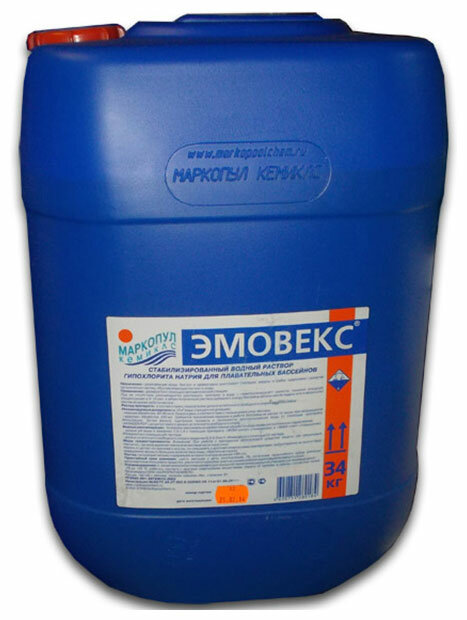 Хлор жидкий Маркопул эмовекс- новая формула Кемиклс 30 л (34 кг) канистра М57