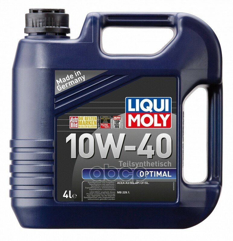 Liqui moly П/С. Мот.Масло Optimal 10w-40 Cf/Sl A3/B3 (4л) 3930