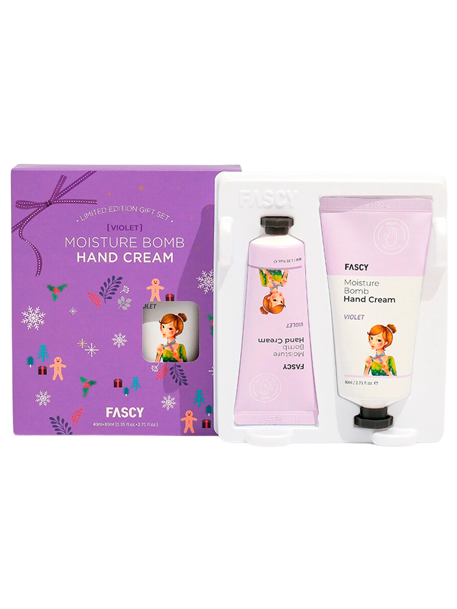 Набор увлажняющих кремов для рук с лавандой Fascy Lab Violet Moisture Bomb Hand Cream Set 80+40 мл