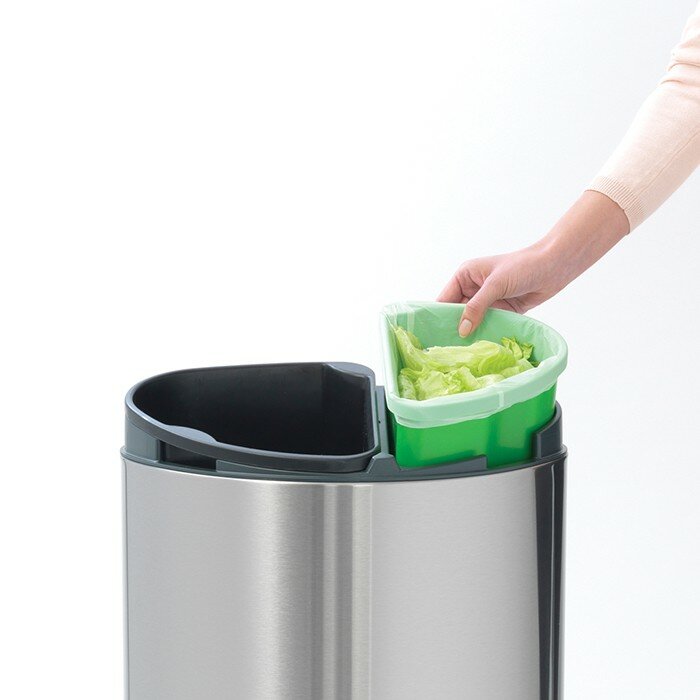 Мусорный бак Touch Bin new двухсекционный (10/23л) Brabantia 100680 - фотография № 5