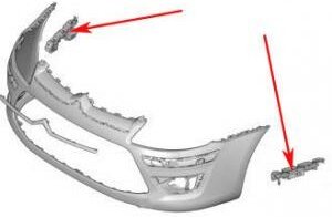 Комплект кронштейнов переднего бампера с4 vin 741679 Citroen / Peugeot 741679 Citroen / Peugeot: 741679 Citroën C4 I