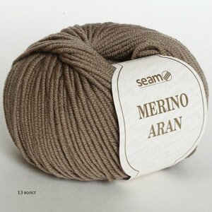 Фото Пряжа Seam Merino Aran Сеам Мерино Аран, 13 холст, 100% мериносовая шерсть экстрафайн супервош, 50г, 87м, 1 моток