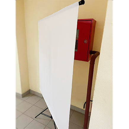 Напольная ширма перегородка Тренога G360 для комнаты 2 х 1.5 м / фон черный тканевый 2 х 1.5 м (GOZHY) - фотография № 7