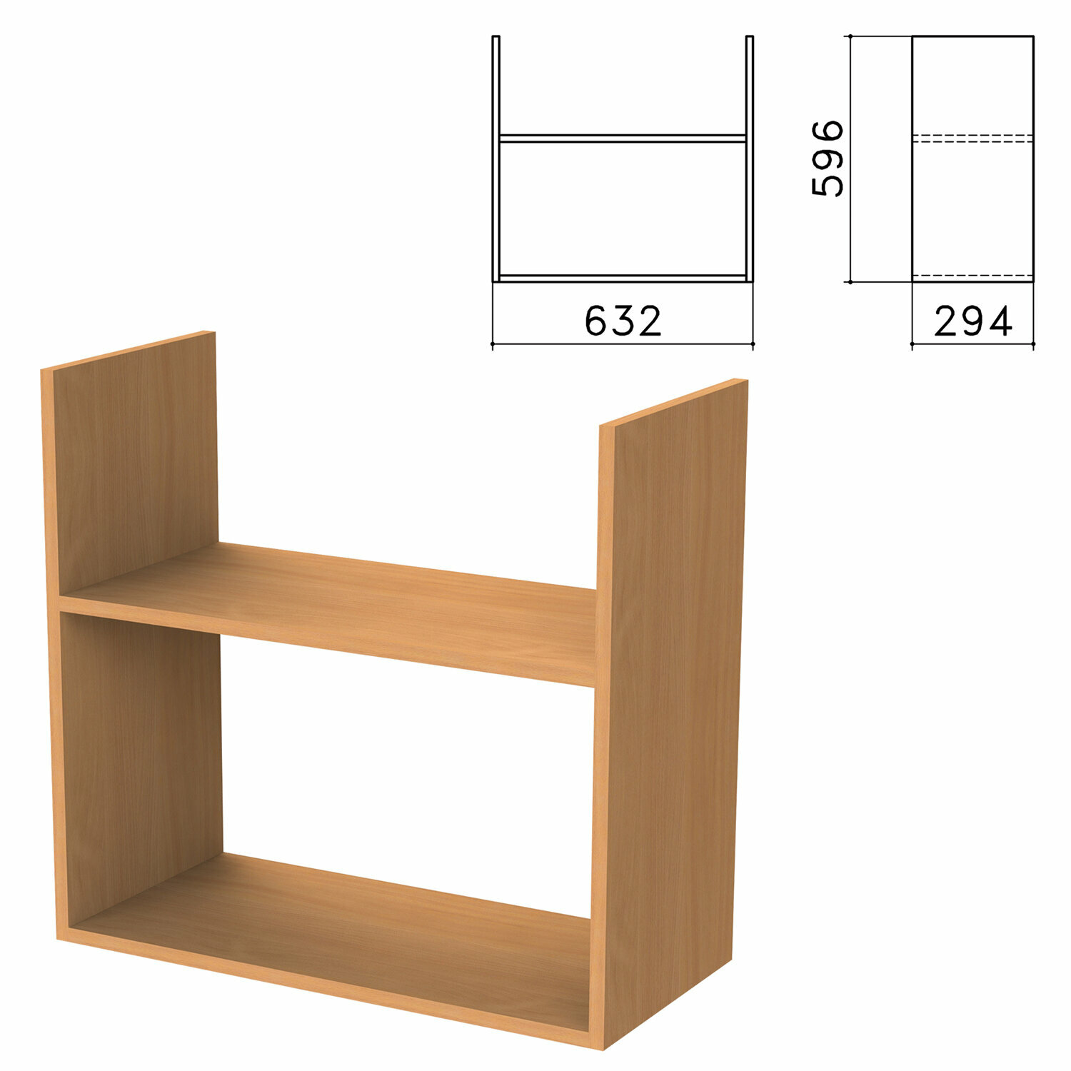 Полка навесная настенная «Бюджет», 632×294×596 мм, груша ароза