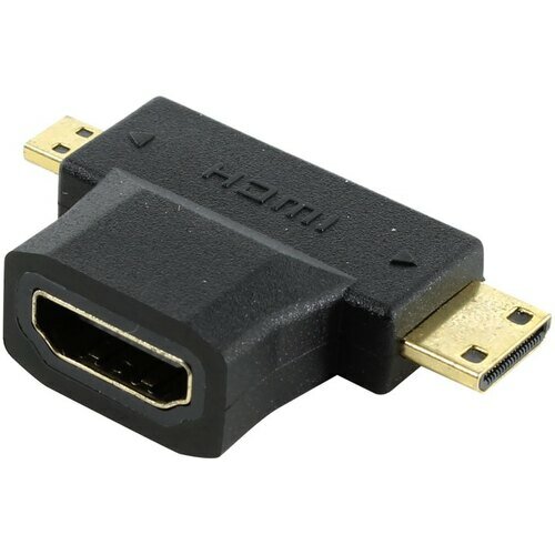 переходник HDMI F-miniHDMI M-microHDMI M 5bites - фото №1