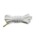 Шнурки Waxa Shop 110 см (белые, плоские) - изображение