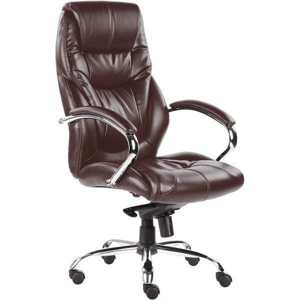 Кресло руководителя Easy Chair 535 MPU кожзам коричневый, хром