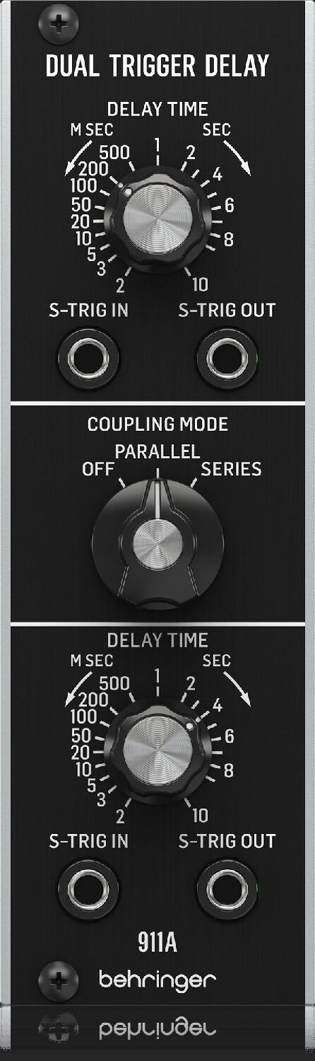 BEHRINGER 911A DUAL TRIGGER DELAY модуль дилея с двумя триггерам, время задержки от 2мс до 10с, формат Eurorack