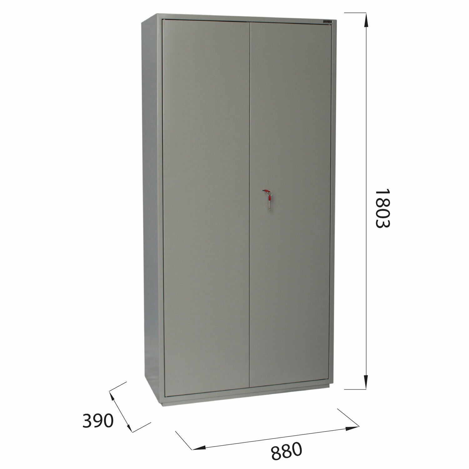 Шкаф металлический для документов BRABIX "KBS-10", 1803х880х390 мм, 77 кг, 2 отделения, сварной, 291159 - фотография № 6