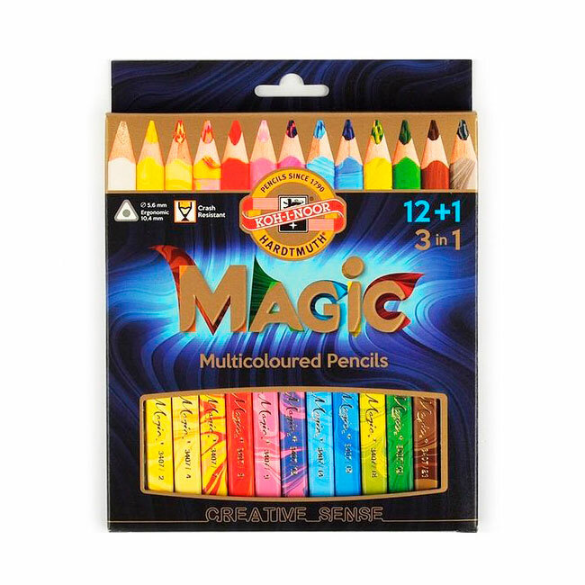 Набор цветных трехгранных карандашей Koh-i-noor Magic 12 цветов
