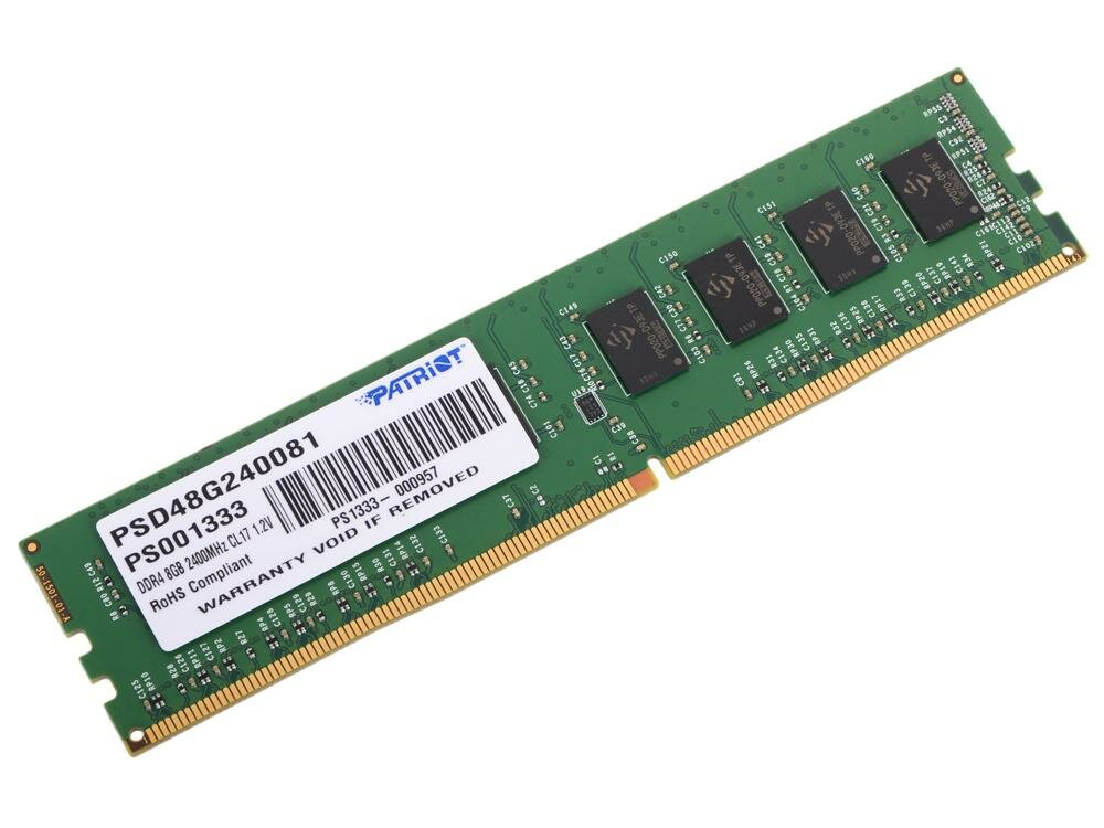 Оперативная память для компьютера Patriot PSD48G240081 DIMM 8Gb DDR4 2400 MHz PSD48G240081