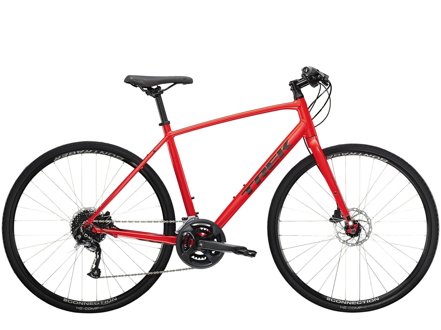 Дорожный велосипед Trek FX 2 Disc год 2022 ростовка 175 цвет Красный