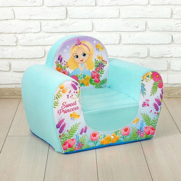 ZABIAKA Мягкая игрушка-кресло Sweet Princess, цвет бирюзовый - фотография № 1