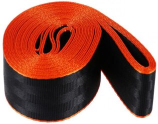 Market-Space Нейлоновая лента, ремень 4.8 см ? 5 м, черный с оранжевым кантом