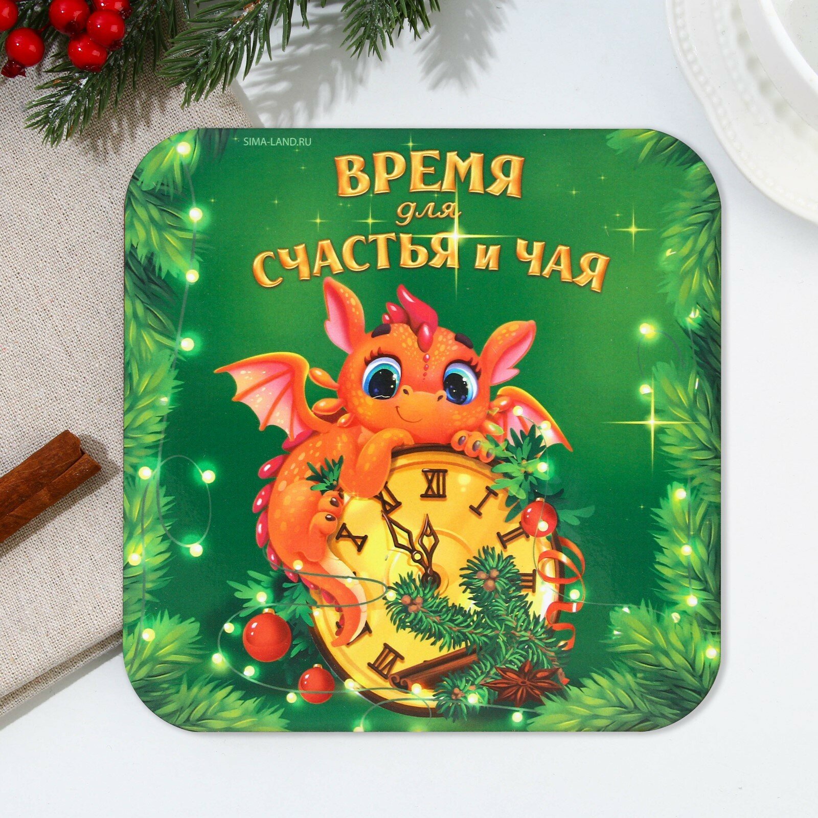 фото Подставка под горячее «Время для чая», 15х15 см