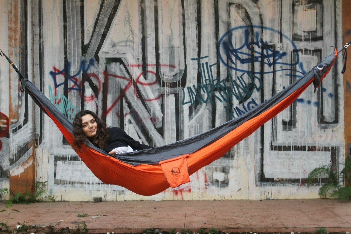 Гамак средний Ticket to the Moon Original Hammock Orange/Dark Grey