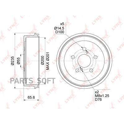 LYNXAUTO BM-1001  .(200x55) TOYOTA Carina E(T19) 1.6-2.0D 92-97 / Caldina (T19/21) 1.8-2.0D 92-02 1