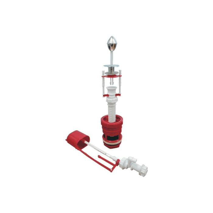 фото Арматура для бачка сливная/наливная нижнее подключение шток хром 1/реж универсал РБМ АС-6.1M