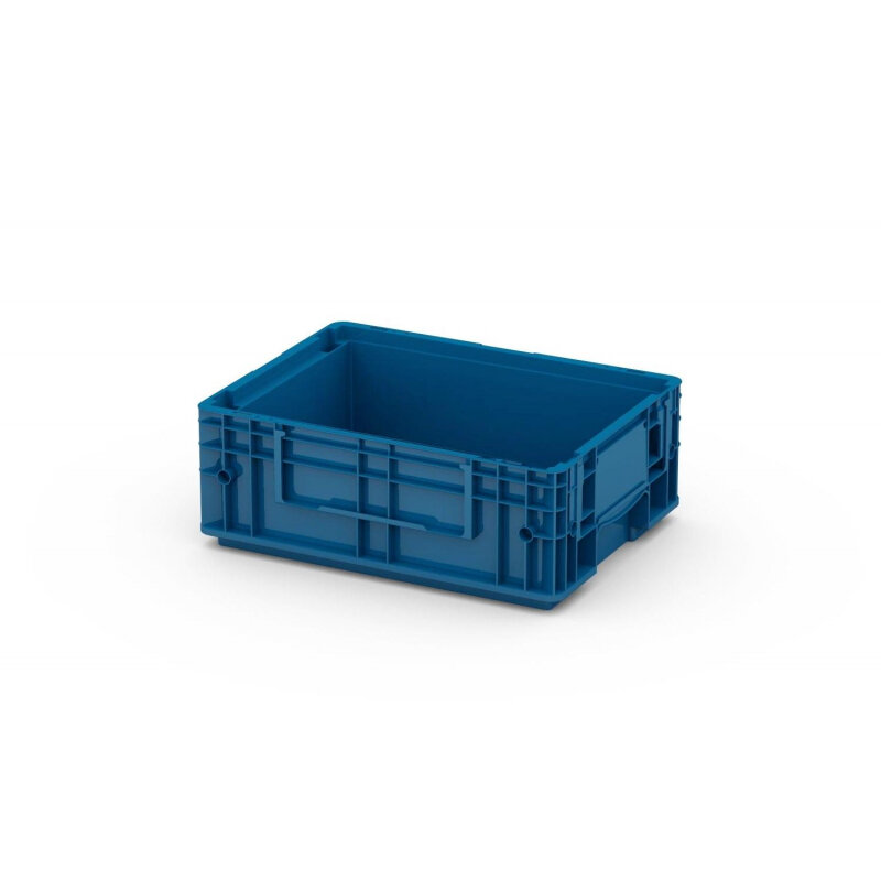 Ящик сплошной (RL-KLT 4147)396х297х147,5 синий дно с отверстиями - фотография № 3