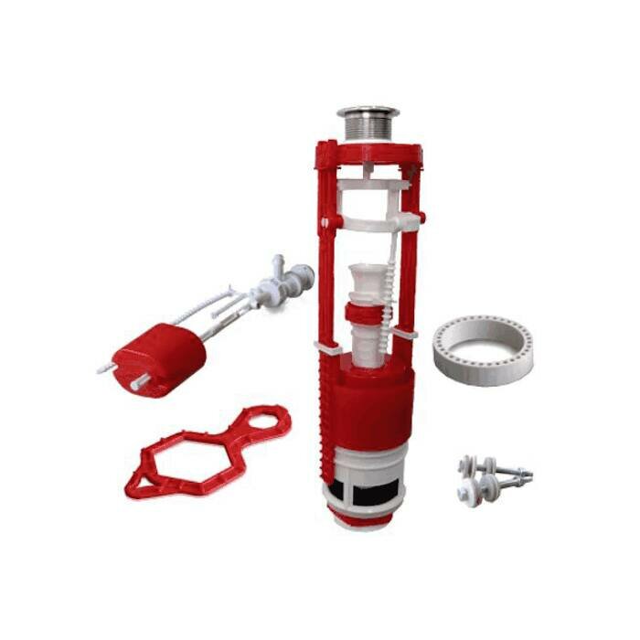 фото Арматура для бачка сливная/наливная нижнее подключение кнопка хром 1/реж универсал РБМ АС-17.1М