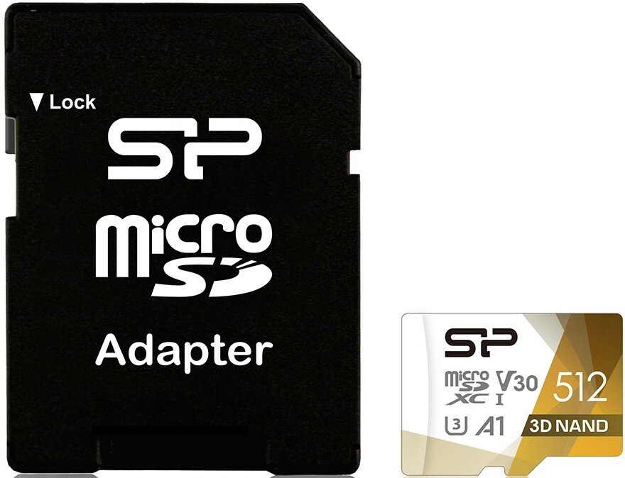 Карта памяти 512Gb MicroSD Silicon Power Superior Pro + SD адаптер (SP512GBSTXDU3V20AB)