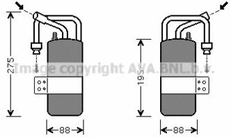 Осушитель кондиционера Ford Fiesta V/Fusion 04>12 AVA COOLING SYSTEMS FDD386