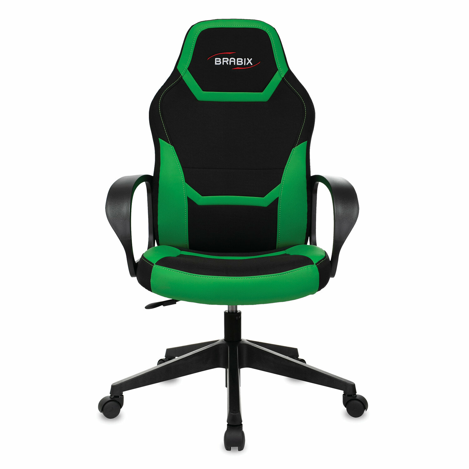 Кресло компьютерное BRABIX "Alpha GM-018", ткань/экокожа, черное/зеленое, 532639, GM-018_532639 - фотография № 4