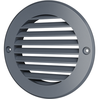 фото 12РКН сер, Решетка наружная вентиляционная круглая D161 с фланцем D125, ASA, серая