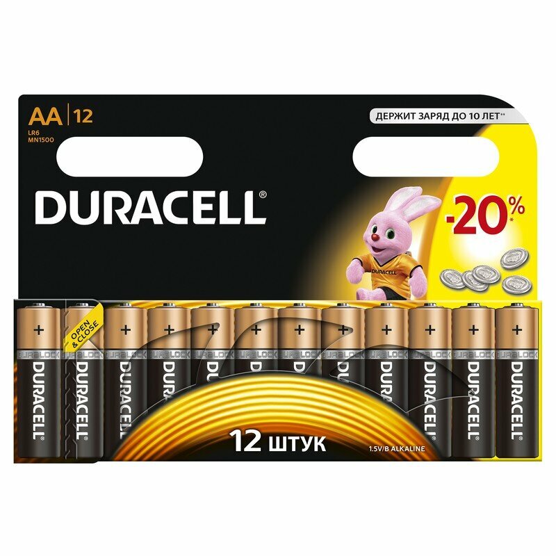 Батарейки Duracell Basic АА/LR6 12 штук, 208059