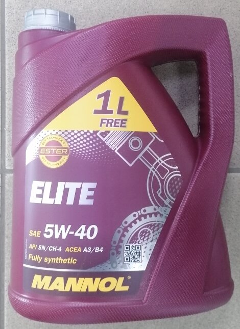 MANNOL Elite SAE 5W-40 API SN/CF; ACEA A3-B4 (5л) Синт. моторное масло