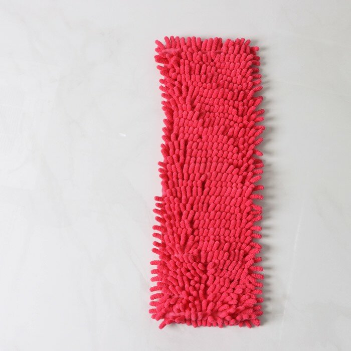 фото Насадка для плоской швабры Доляна, 43×13 см, 80 гр, микрофибра букли, цвет красный