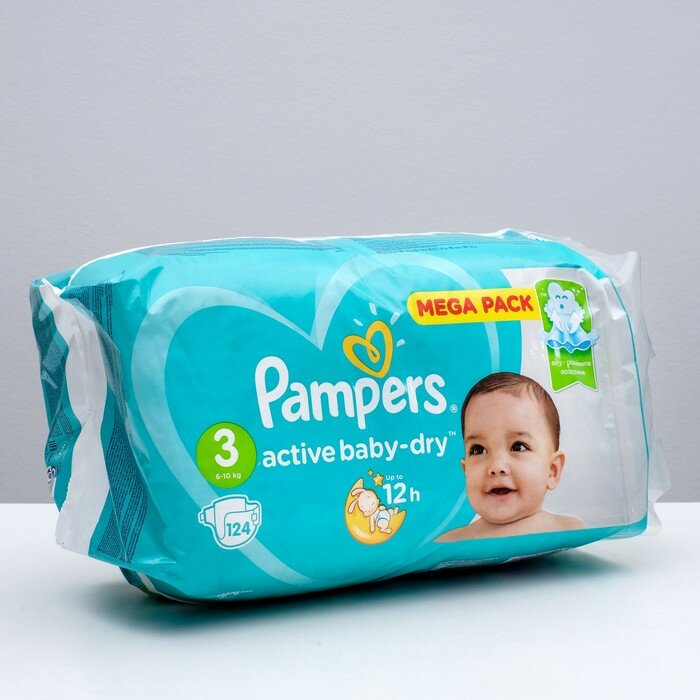 Подгузники Pampers Active Baby 3 midi, (6-10 кг), 124 шт 1543913