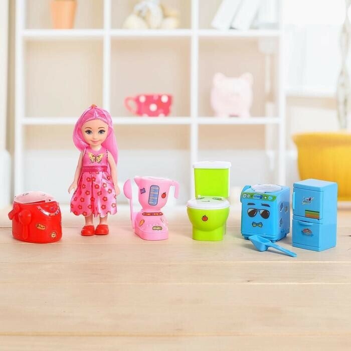 Кукла модная "Оля" в платье, с аксессуарами, в ассортименте, 1 шт.