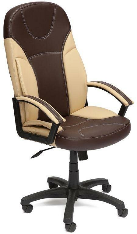 Кресло TetChair Twister кож/зам, коричневый+бежевый