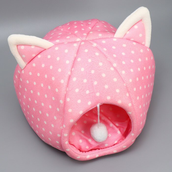 Пушистое счастье Домик для животных «Котик» 36х35 см, розовый - фотография № 10