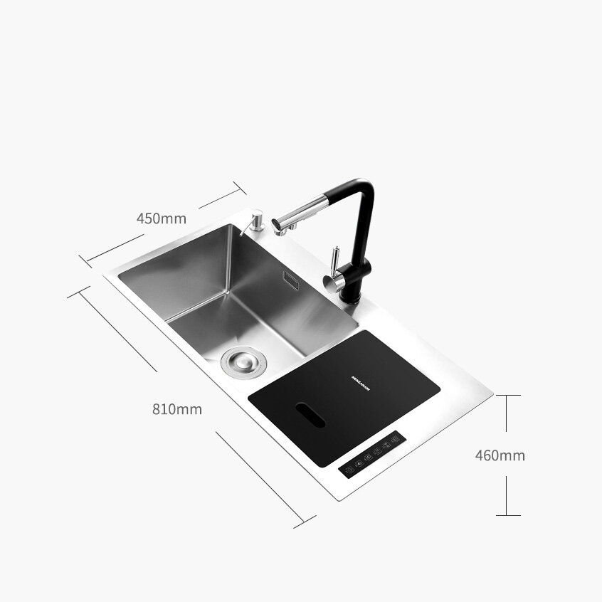 Умная кухонная мойка с ультразвуковой технологией мытья Mensarjor Kitchen Sink With Smart Washing Machine (JBS2T-M1Pro) (без смесителя) - фотография № 2