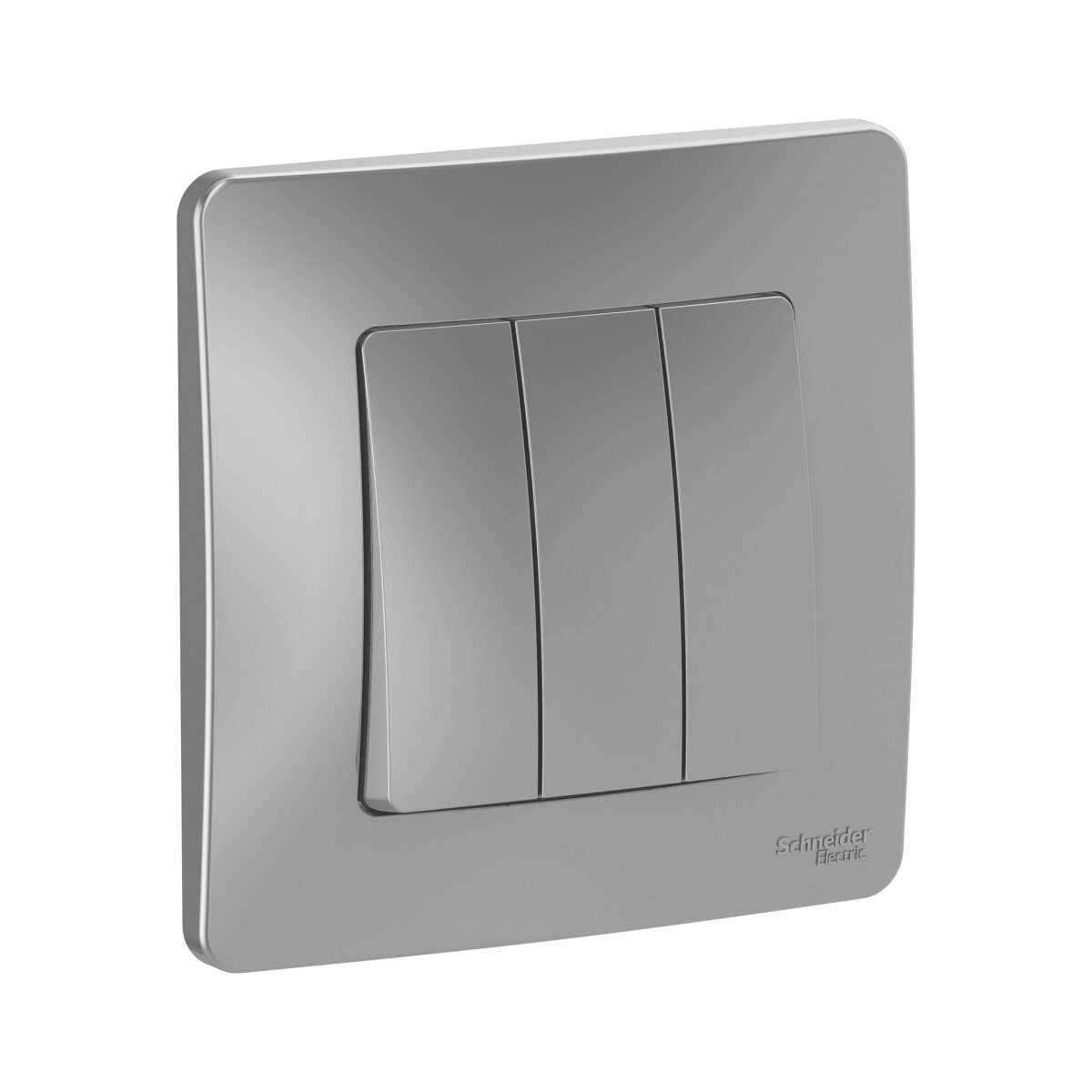 Выключатель 3-клавишный Systeme (Schneider) Electric Blanca, встраиваемый, в сборе, алюминий
