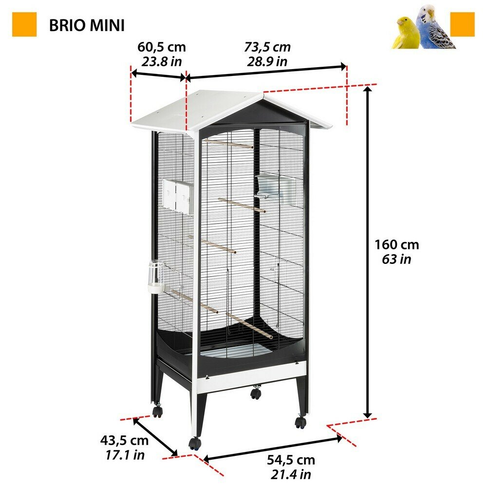 Вертикальный Вольер для птиц BRIO MINI, 73х60х160 см - фотография № 9