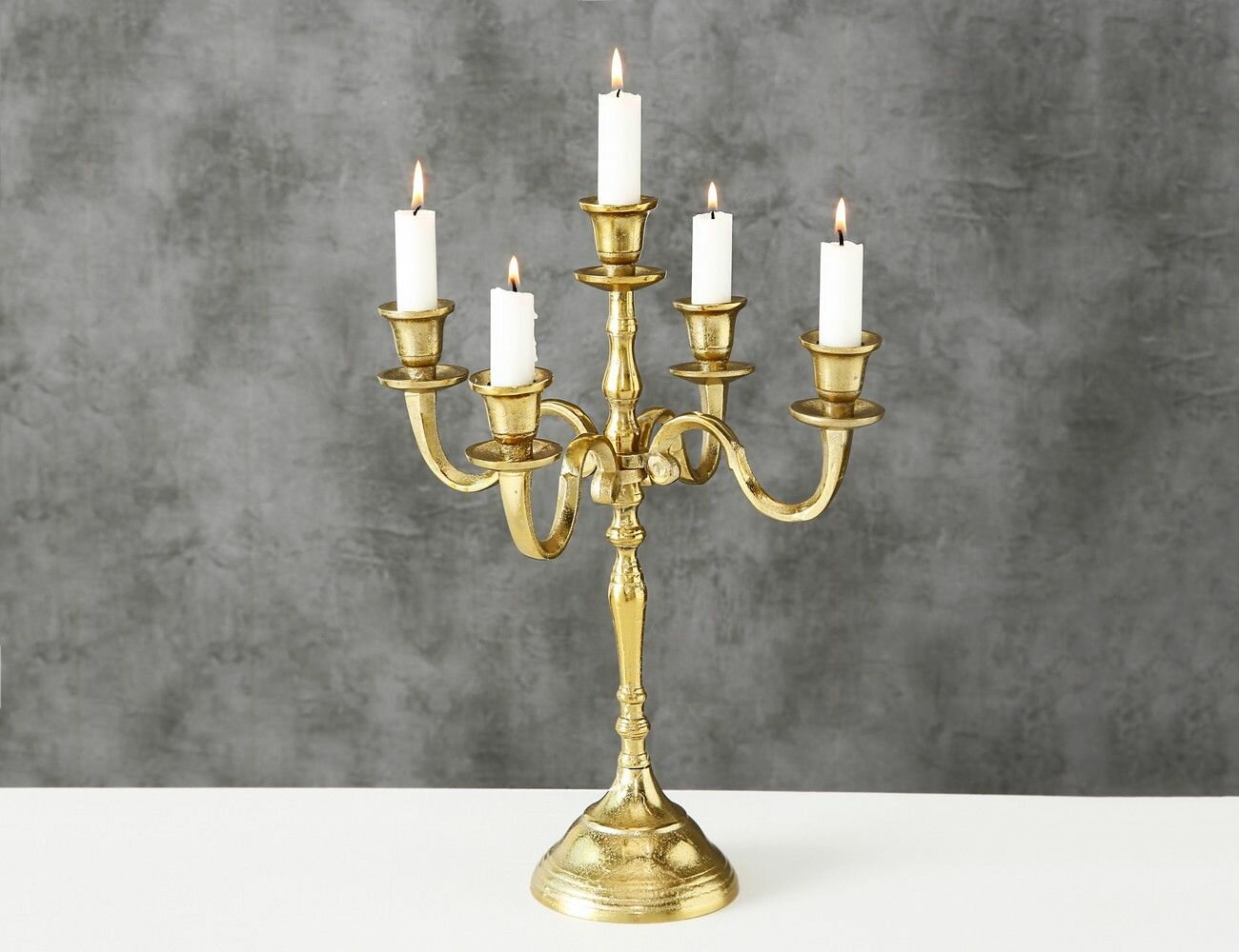 Канделябр "Витторио" под 5 свечей, алюминий, золотой, Boltze - фотография № 4